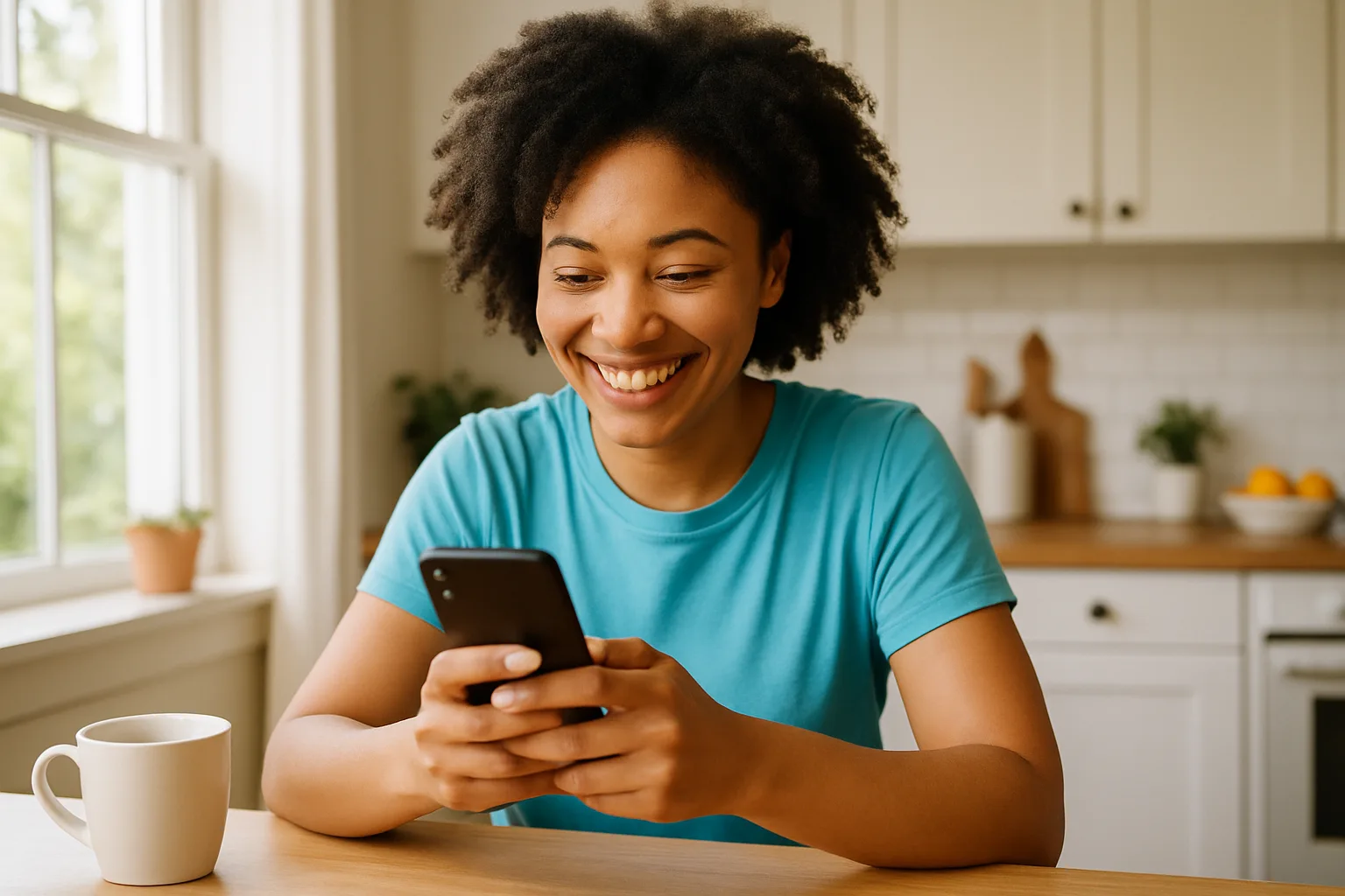 Person smiling while messaging on a smartphone — start dating in Glasgow
